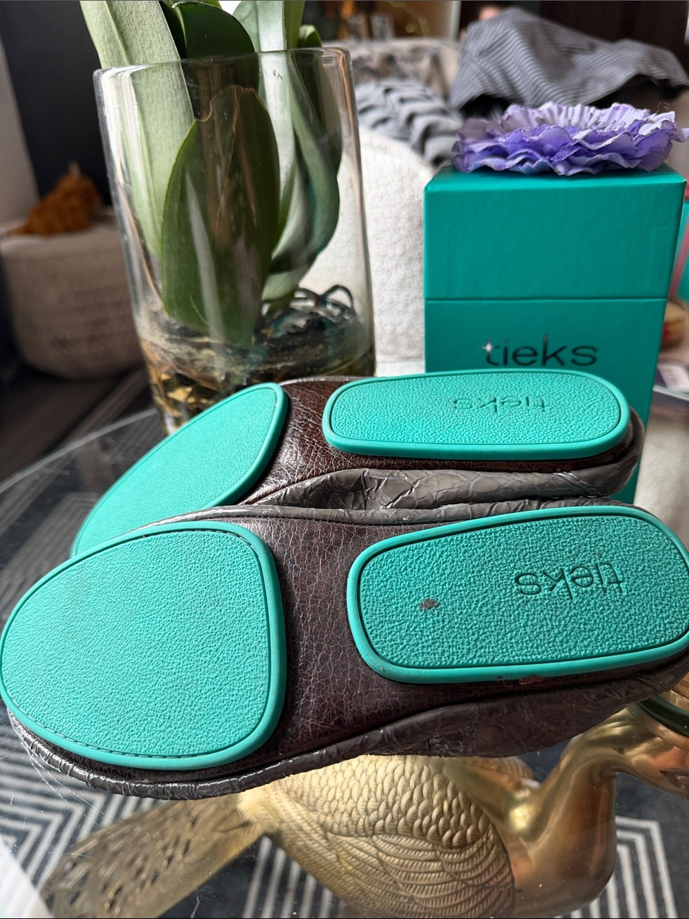 Tieks Slate Gray Croc-Embossed Ballet Flats - Picture 6 of 10